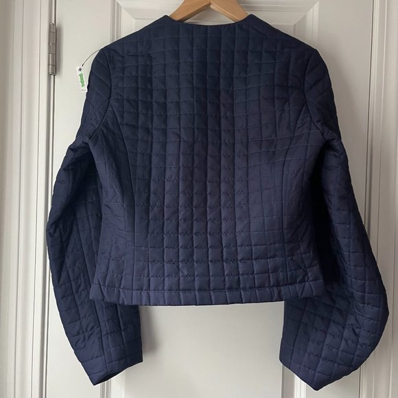 NWT Eley Kishimoto Quilted Jacket, Balloon Sleeves, Navy, Women's UK 10, US 6 - Picture 8 of 16